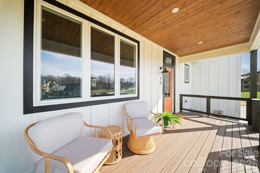 Exterior details and patio area of a home in , Asheville (Image 21).