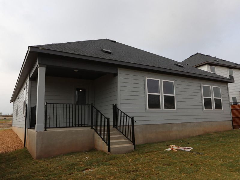 Exterior details and patio area of a home in Cascades at Onion Creek, Austin (Image 14). Exterior details and patio area of a home in Cascades at Onion Creek, Austin (Image 14).