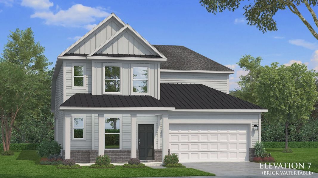 Representative exterior photo of a completed home built from the Ansley by DRB Homes in Weavers Pointe, Zebulon, NC (Image 25).