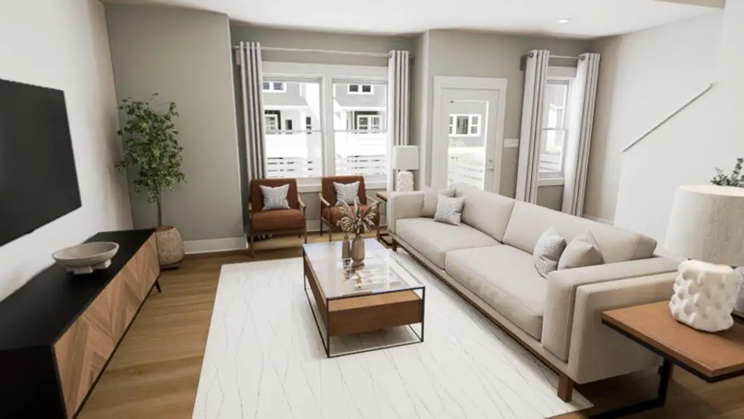 Furnished interior view inside a new home in Allen Park, Raleigh (Image 3). Furnished interior view inside a new home in Allen Park, Raleigh (Image 3).