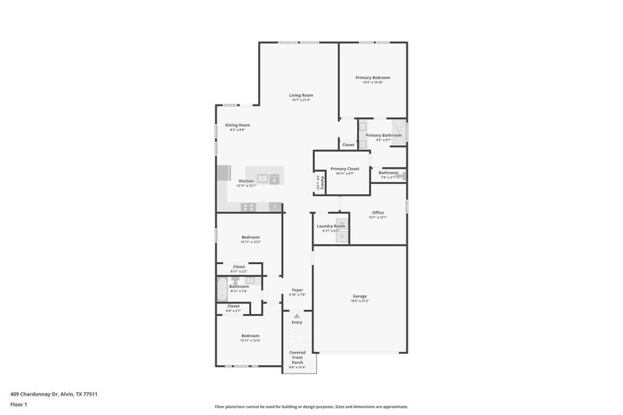 2D floor plan layout of this home in , Alvin, TX (Image 5). 2D floor plan layout of this home in , Alvin, TX (Image 5).