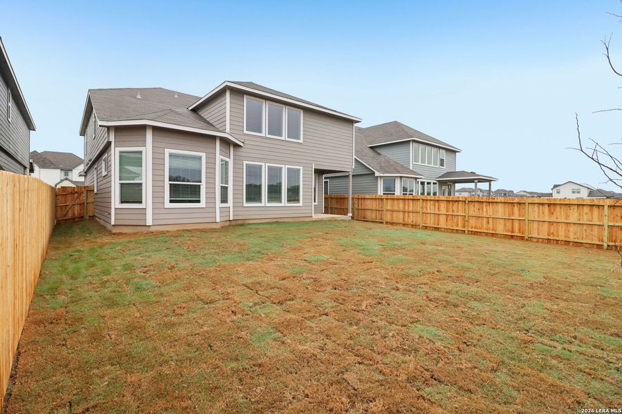Exterior details and patio area of a home in Estancia Ranch - Classic Series, San Antonio (Image 3).