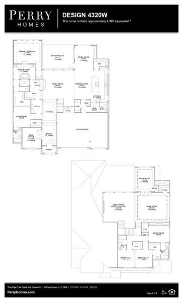 2D floor plan layout of this home in Katy Court 70', Katy, TX (Image 3).
