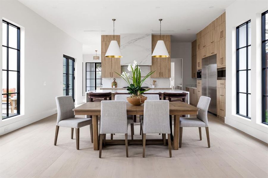 Dining room featuring light wood finished floors