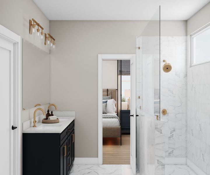 Representative furnished interior of a home built from the Lewis by Beazer Homes in Poppy at GreenHouse, Marietta (Image 10).