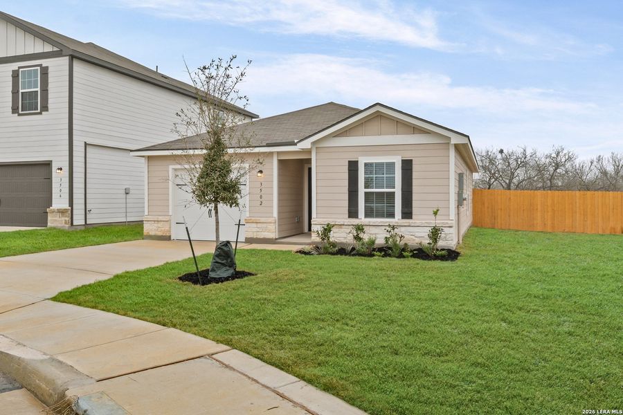 Front exterior of a new home in , San Antonio, TX, highlighting curb appeal (Image 1). Front exterior of a new home in , San Antonio, TX, highlighting curb appeal (Image 1).