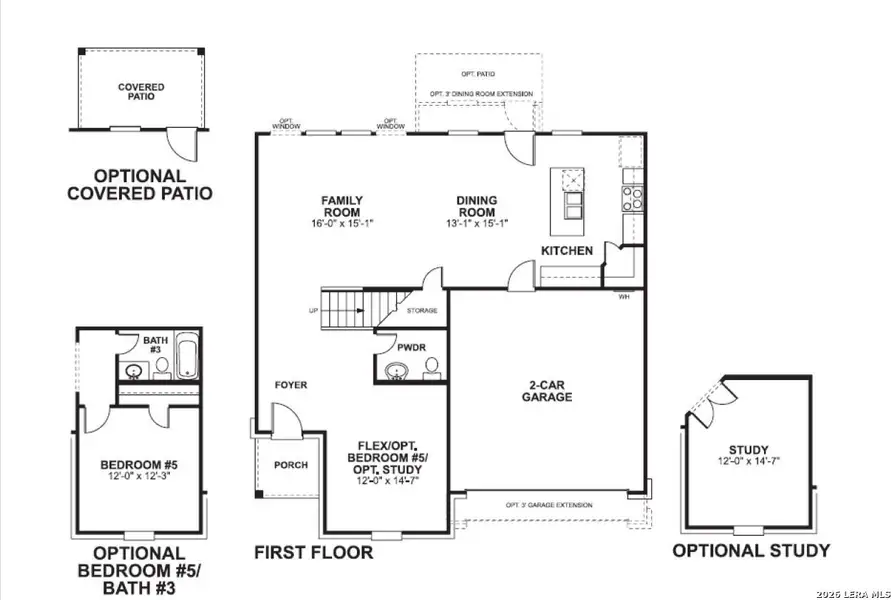 2D floor plan layout of this home in Cinco Lakes, San Antonio, TX (Image 3).
