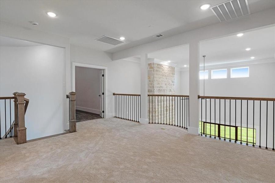 Empty room with carpet flooring