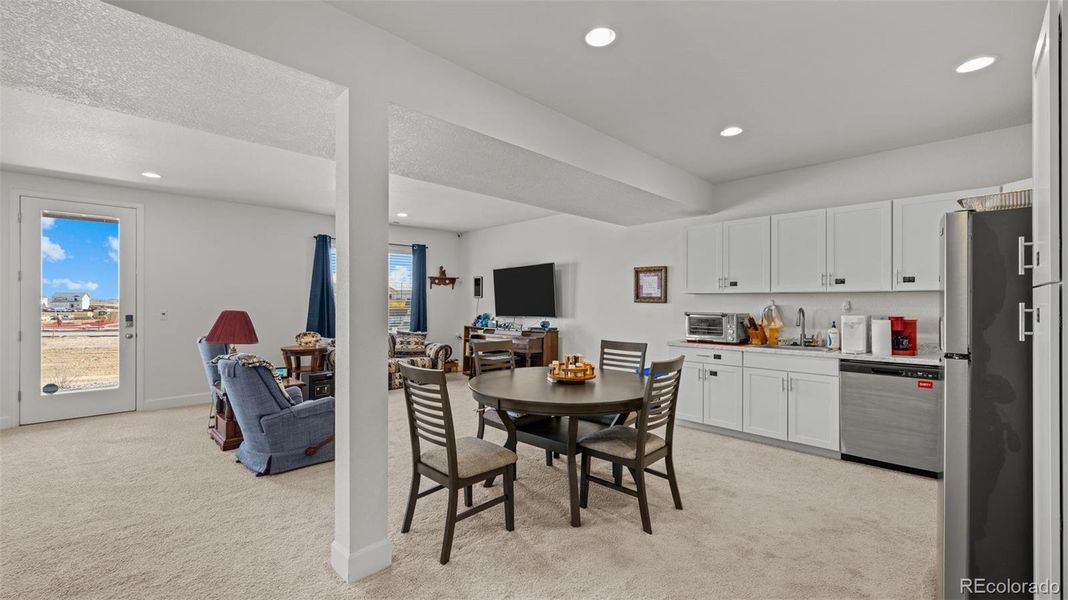 Basement Dining and Kitchen area
