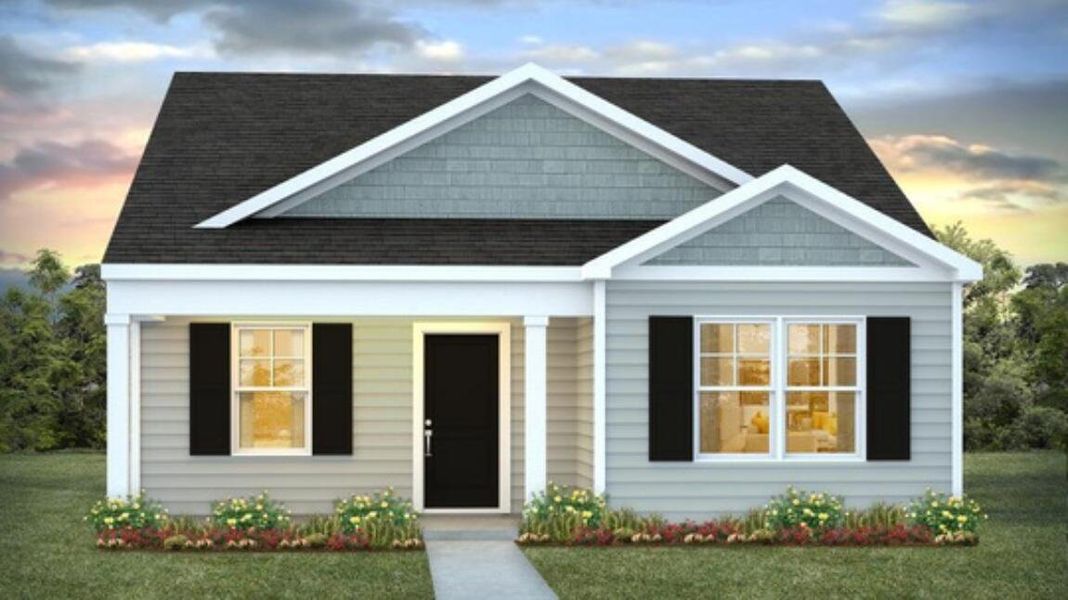 Front exterior of a new home in North Shore, Summerton, SC, highlighting curb appeal (Image 19).
