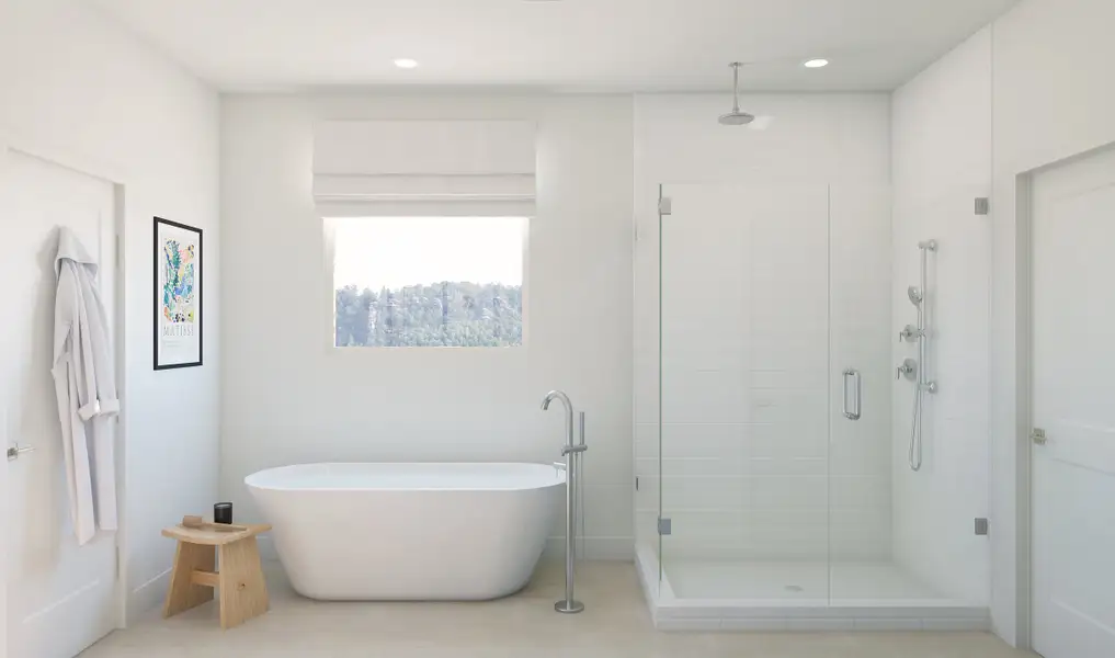 Primary bath with freestanding tub