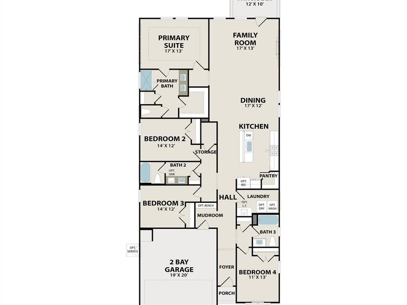 2D floor plan layout of this home in Sunterra, Katy, TX (Image 3).