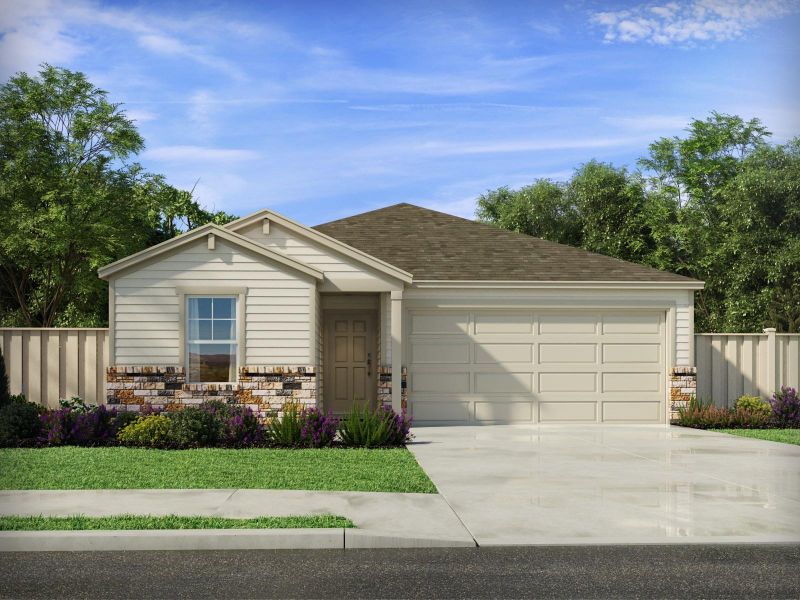 View of front facade with roof with shingles, stone siding, driveway, and an attached garage View of front facade with roof with shingles, stone siding, driveway, and an attached garage
