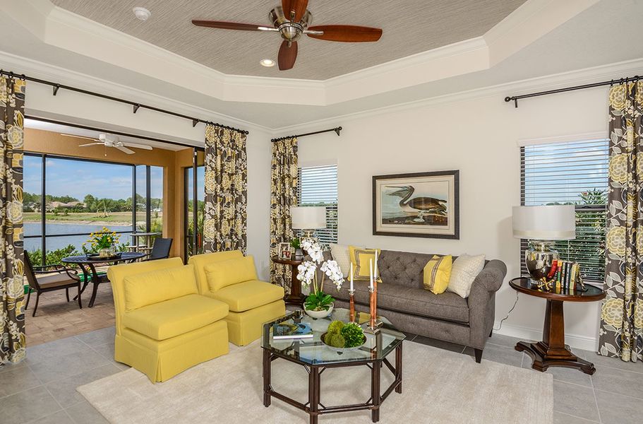 Representative furnished interior of a home built from the Tidewinds 2 by Neal Communities in Grand Park, Sarasota (Image 27).
