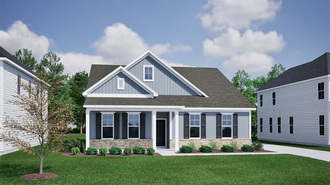 Representative exterior photo of a completed home built from the Elliott - Vanguard Collection by Mungo Homes in Grand Park, Leland, NC (Image 8). Representative exterior photo of a completed home built from the Elliott - Vanguard Collection by Mungo Homes in Grand Park, Leland, NC (Image 8).