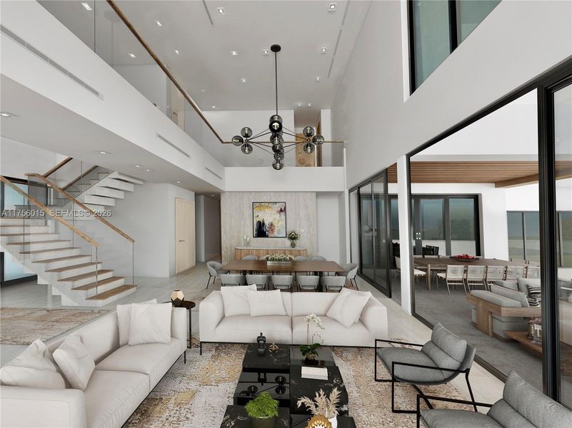 Furnished interior view inside a new home in , Miami (Image 3).