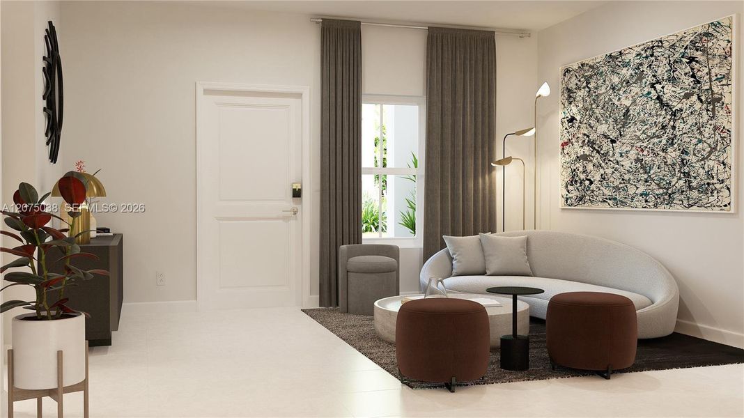 Furnished interior view inside a new home in Wildwood Groves, Miami (Image 3). Furnished interior view inside a new home in Wildwood Groves, Miami (Image 3).