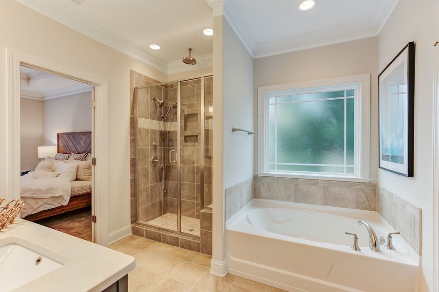 Representative furnished interior of a home built from the Ashton by Keystone Homes NC in Weybridge, Burlington (Image 48).