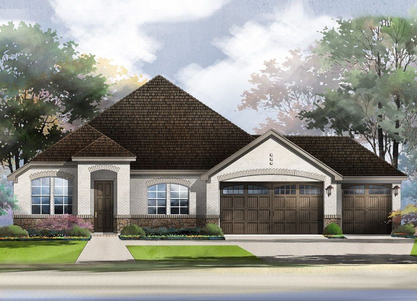 Frisco II Floor Plan in The Colony, Bastrop | Sitterle Homes Elevation B Frisco II Floor Plan in The Colony, Bastrop | Sitterle Homes Elevation B