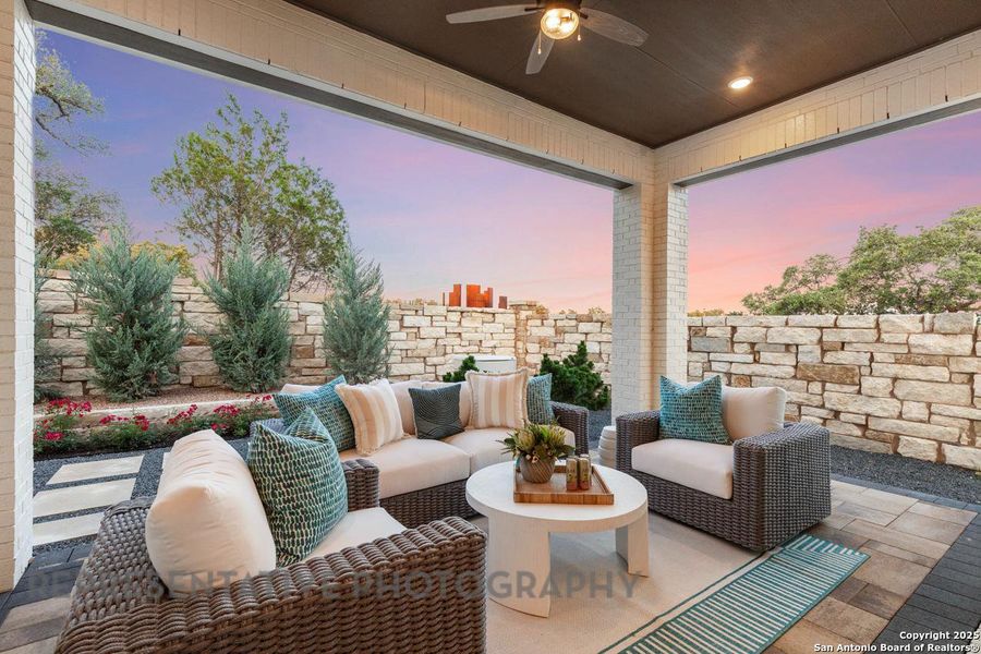 Exterior details and patio area of a home in The Ranches at Creekside, Boerne (Image 2). Exterior details and patio area of a home in The Ranches at Creekside, Boerne (Image 2).