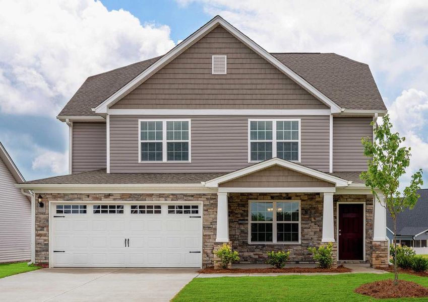 Two-story exterior of the Craven with stone accents.