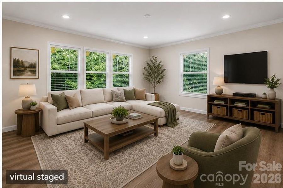 Virtually Staged Family Room