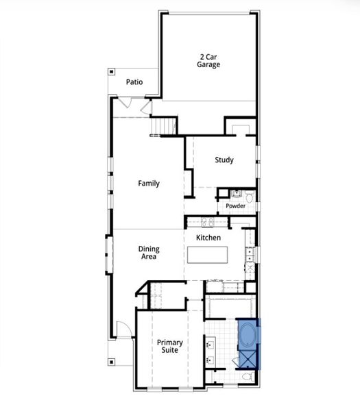 2D floor plan layout for the Worthington Plan by Highland Homes in The Parks at Wilson Creek: 40ft. lots, Celina, TX (Image 25).