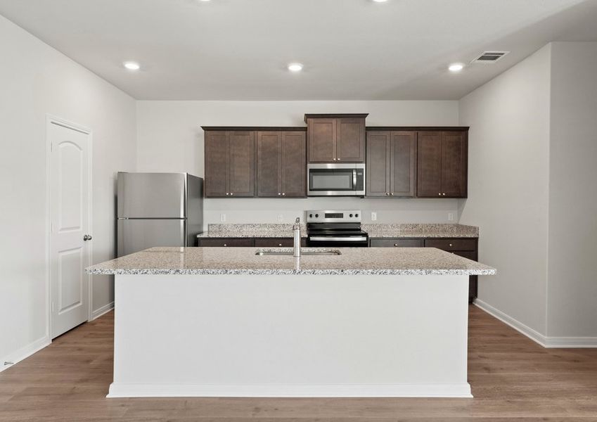 The Camellia has a wonderful kitchen island. The Camellia has a wonderful kitchen island.