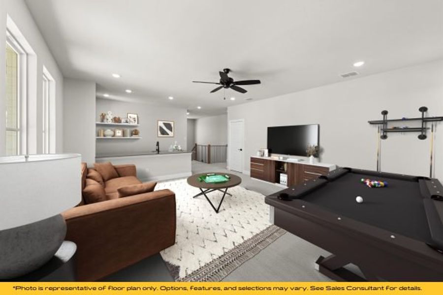 Representative furnished interior of a home built from the The Barbados by Stonefield Homes in The Highlands, Rockwall (Image 51).