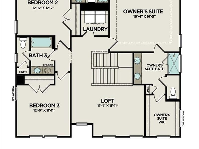 2D floor plan layout of this home in Riverwood, Dallas, GA (Image 5).