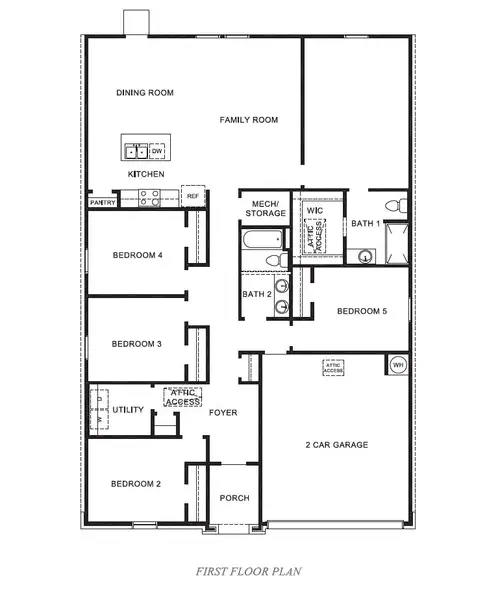 2D floor plan layout of this home in Westward Pointe, Sealy, TX (Image 3).