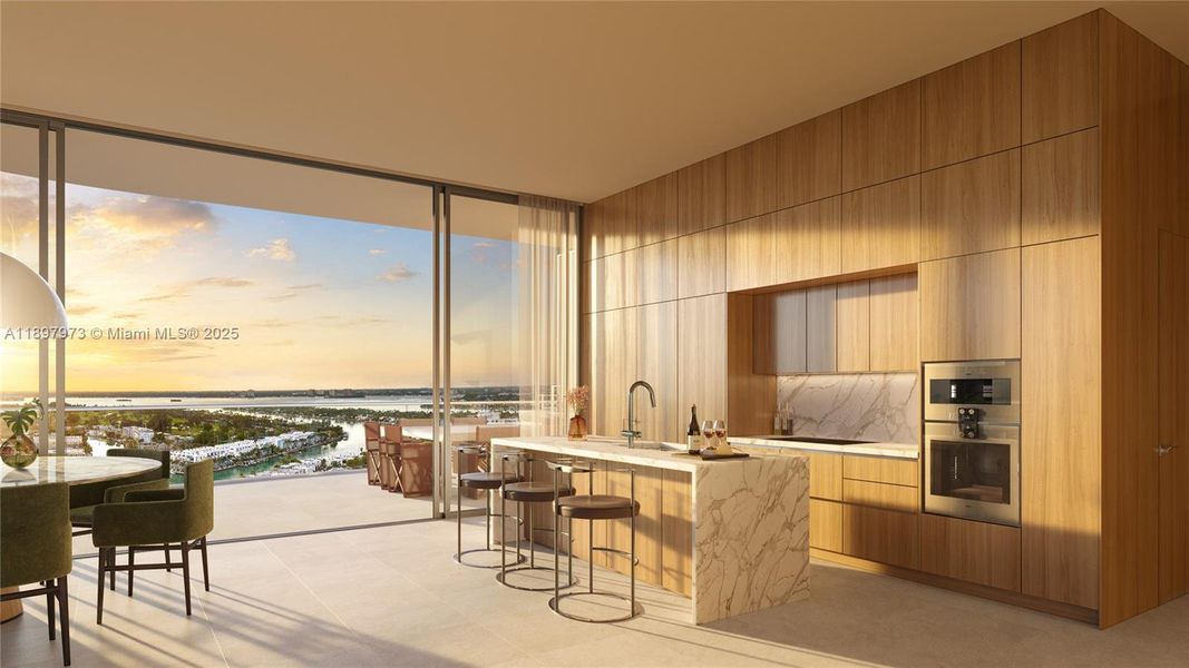 Furnished interior view inside a new home in 72 Carlyle, Miami Beach (Image 7).
