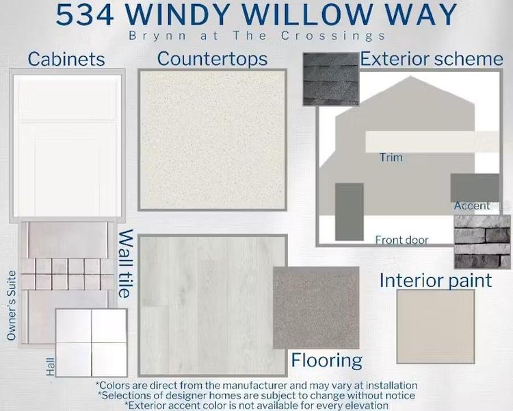 Sample of building materials used in homes in The Crossings - Bungalows, St. Cloud (Image 5). Sample of building materials used in homes in The Crossings - Bungalows, St. Cloud (Image 5).