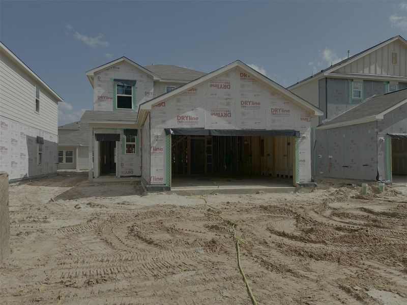In-progress construction of a new home in The Lakes at Black Oak Villas, Magnolia, TX (Image 19).