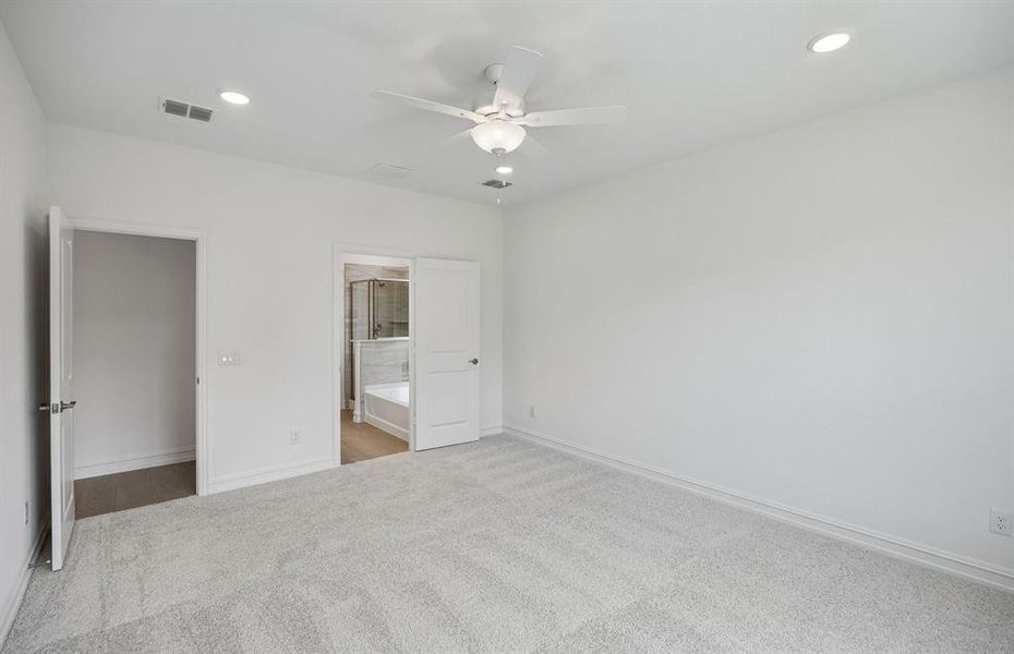 Owners suite with private bath and closet