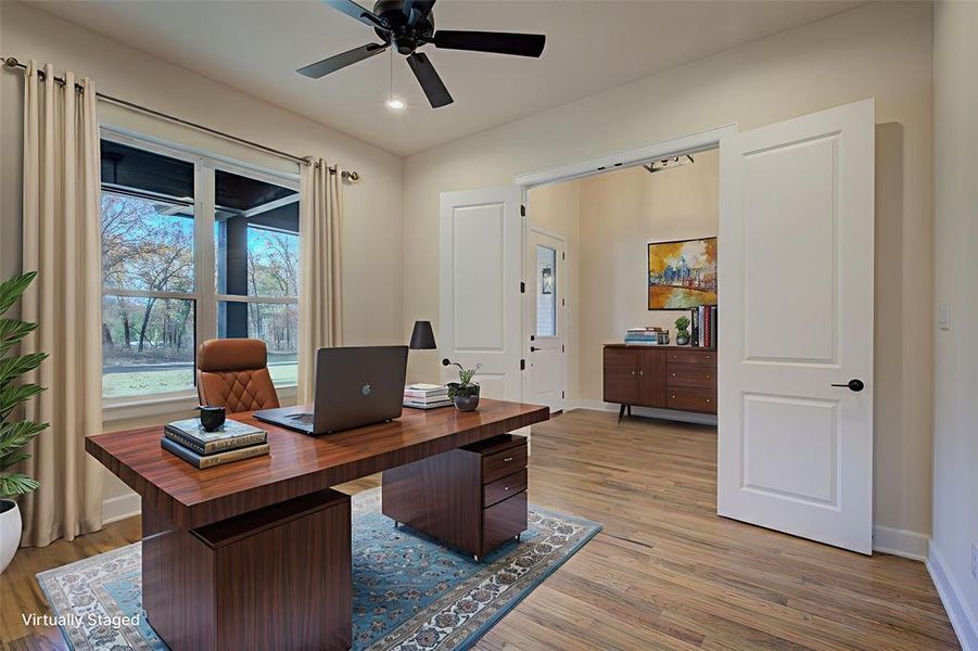 Office virtually staged for demonstration purposes.