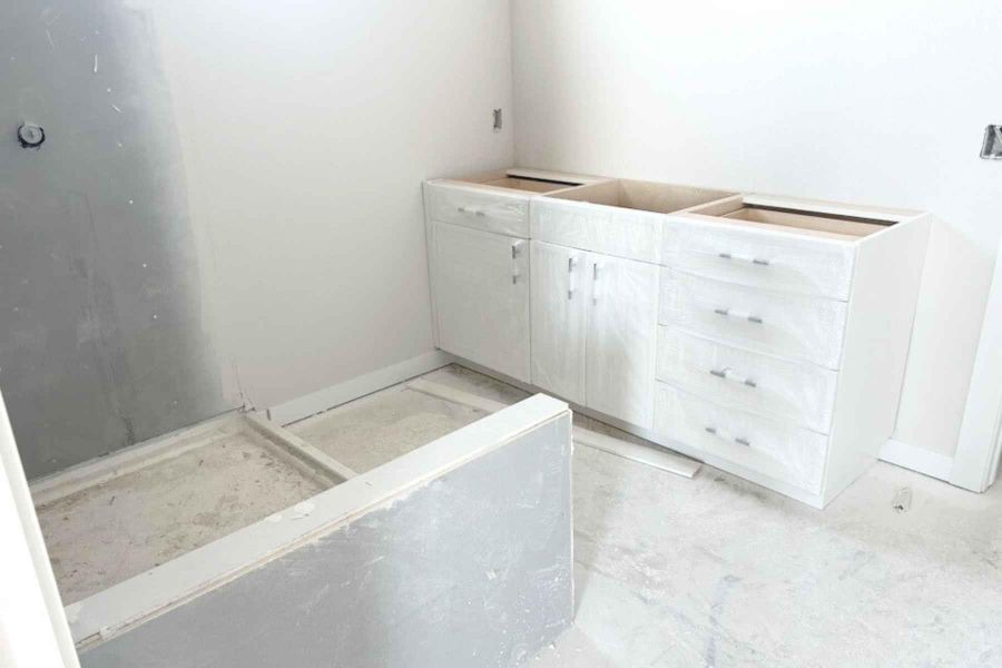 Bathroom with baseboards Bathroom with baseboards