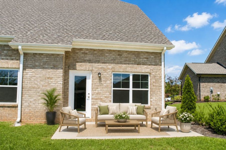 Exterior details and patio area of a home in Weybridge, Burlington (Image 3).