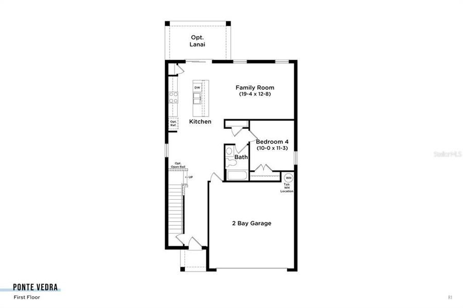 2D floor plan layout of this home in Hamilton Bluff, Lake Hamilton, FL (Image 2).