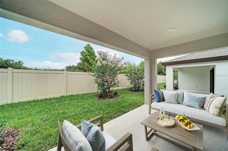 Exterior details and patio area of a home in Crosswind Point, Parrish (Image 2).