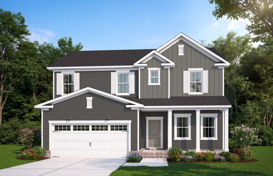 Representative exterior photo of a completed home built from the Aspire by Pulte Homes in Broadmoor, Wake Forest, NC (Image 20).