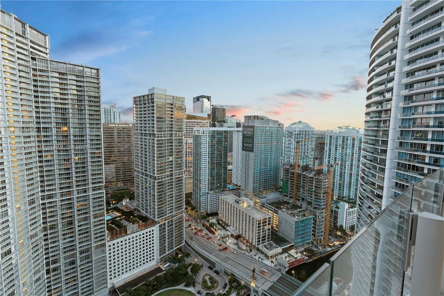 Exterior details and patio area of a home in Aston Martin Residences, Miami (Image 3).