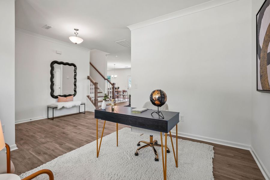 Furnished interior view inside a new home in Stewarts Landing, Charlotte (Image 11).