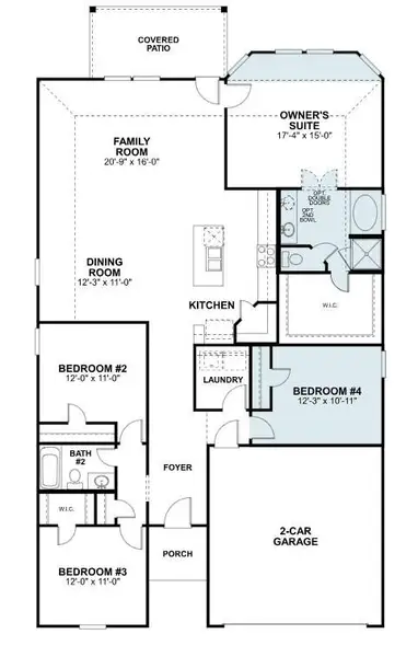 2D floor plan layout of this home in Magnolia Ridge, Magnolia, TX (Image 4).