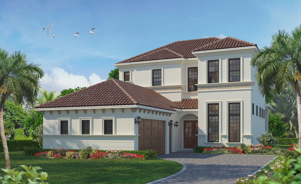 Representative exterior photo of a completed home built from the San Remo by ICI Homes in Oasis at Hammock Dunes, Palm Coast, FL (Image 2). Representative exterior photo of a completed home built from the San Remo by ICI Homes in Oasis at Hammock Dunes, Palm Coast, FL (Image 2).