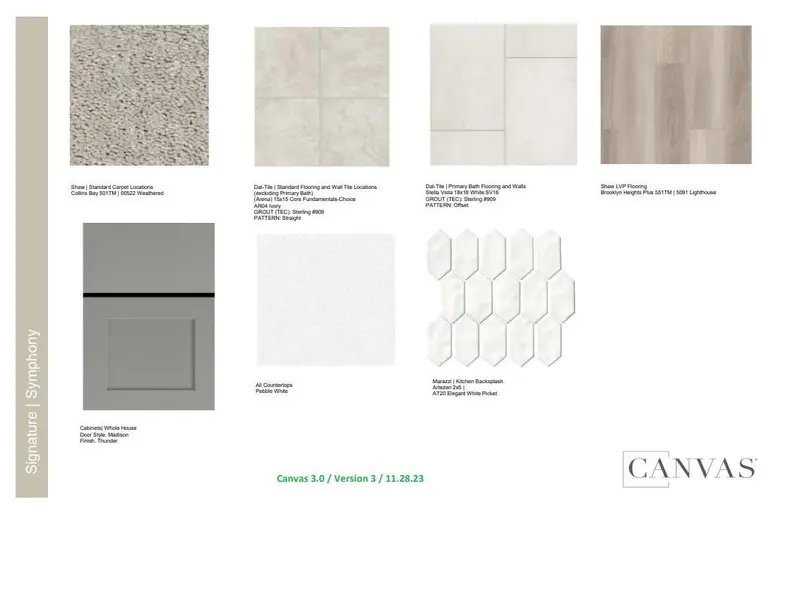 Interior Design Selections. *Home is under construction, design selections are subject to change.
