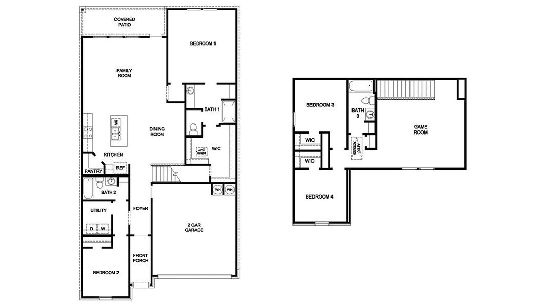 2D floor plan layout of this home in Brookstone Creek, San Antonio, TX (Image 2).