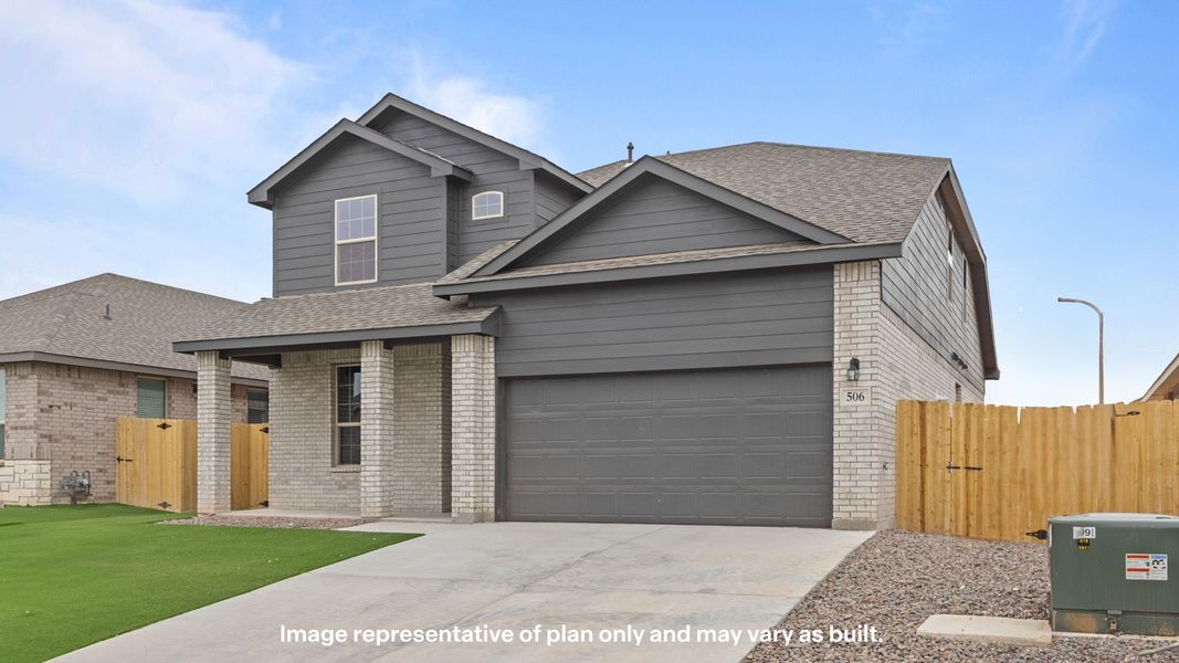 Front exterior of a new home in Homestead at Parks Bell Ranch, Odessa, TX, highlighting curb appeal (Image 17).