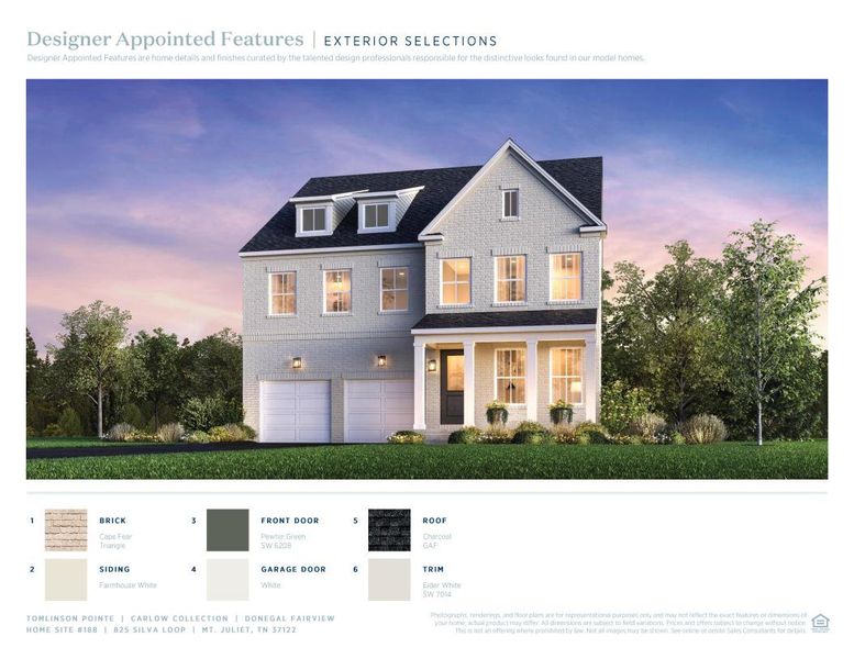 Sample of building materials used in homes in Tomlinson Pointe, Mount Juliet (Image 5).