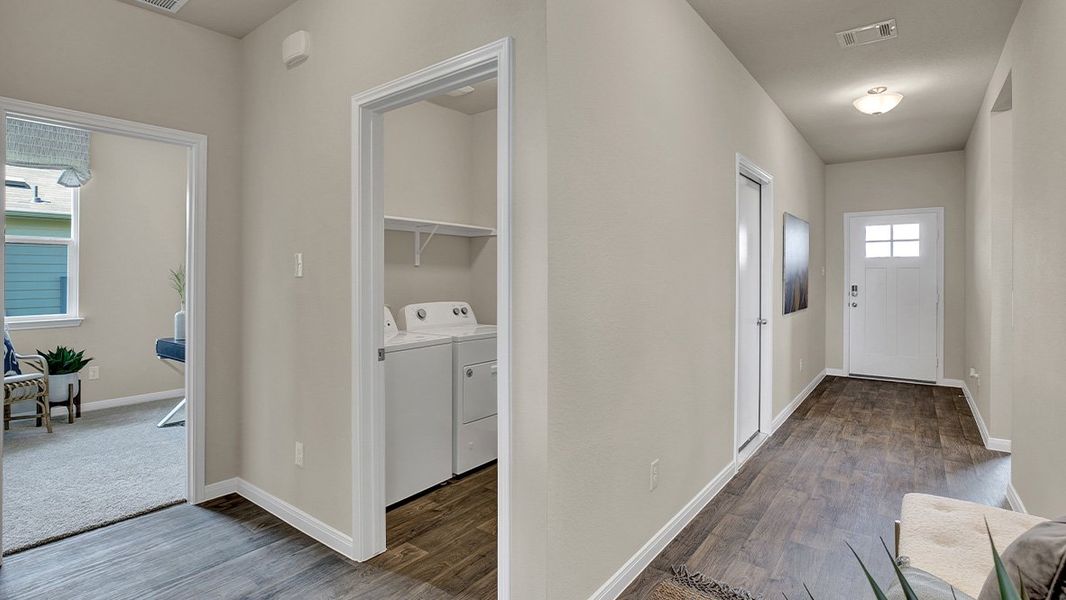 Representative unfurnished interior of a home built from the The Reagan by D.R. Horton in Southgrove, Kyle (Image 22). Representative unfurnished interior of a home built from the The Reagan by D.R. Horton in Southgrove, Kyle (Image 22).